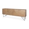 Darwin Light Brown Wooden 4 Door w/ 2 Shelves Sideboard 1 0086044 70683 A