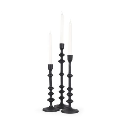 Paolo Matte Black Metal Candle Holder (Set of 3)