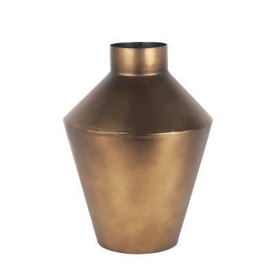Perrin Small Brushed Gold Metal Decorative Vase