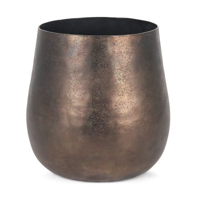 Quade Large Textured Gold Metal Planter