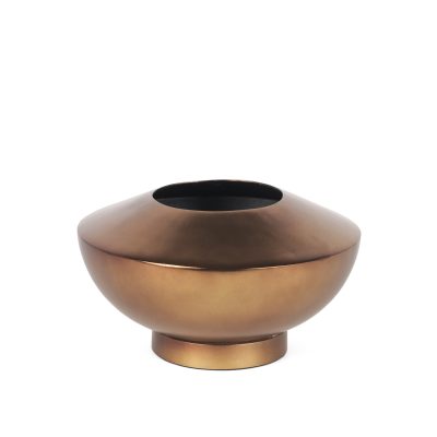 Quiana Medium Textured Gold Metal Vase