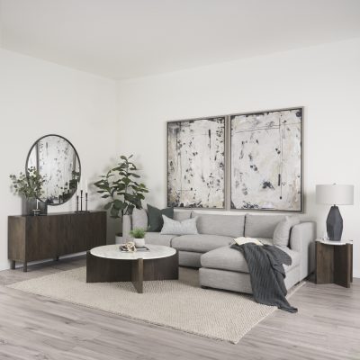 Alternative view of Heera Dark Brown Diamond Motif w/ Shelf Sideboard