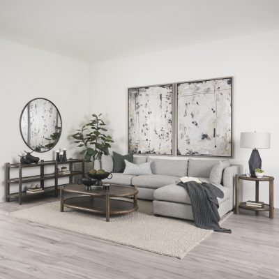 Alternative view of Romi Dark Brown Wood w/ Bottom Shelf Oval Coffee Table