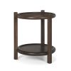 Romi Dark Brown Wood w/ Bottom Shelf Round Accent Table 2 0086073 70638 A