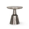 Bobbi Textured Polished Nickel Cast Aluminum Metal Accent Table 1 0085930 70614 A
