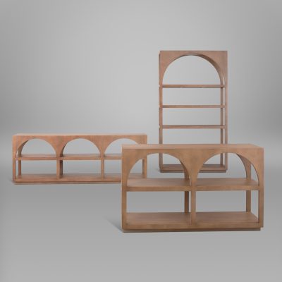 Alternative view of Bela Small Arched Console Table Medium Brown Wood