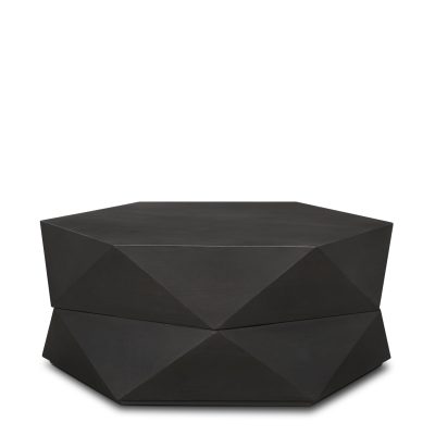Arreto Hexagonal Hinged Solid Wood Top and Base Coffee Table
