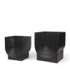 Medina Antiqued Black Metal Planters (Set of 2) 1 0083043 70548 A