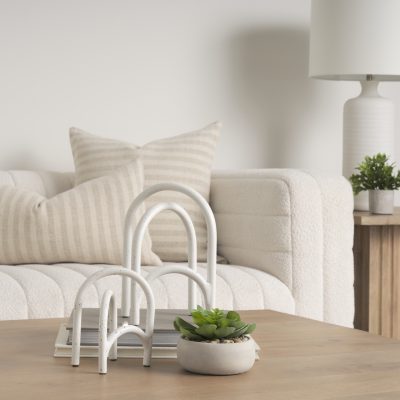 Alternative view of Springe White & Gray Speckled Arch Decorative Object (Set of 2)