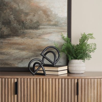 Alternative view of Locke Large Matte Black Metal Decorative Object
