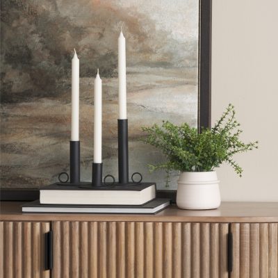 Alternative view of Noir Matte Black Metal Candle Holders (Set of 3)