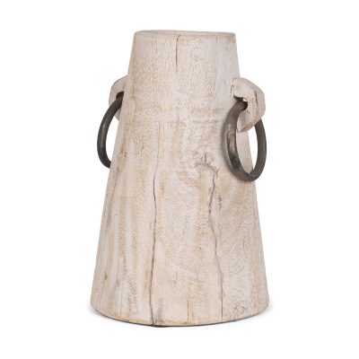 Monique Large Light Brown w/ Handles Wood Pot