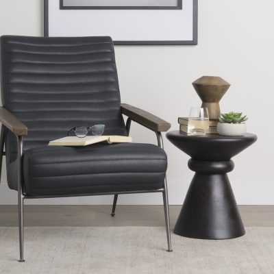 Alternative view of Palmera Dark Brown Wood Pedestal Accent Table