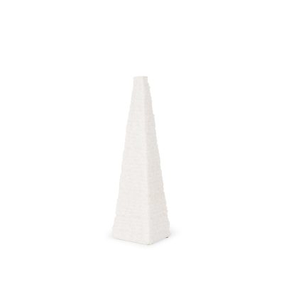Pyramis White Rough Marble Obelisk 13"