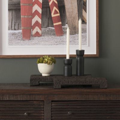 Alternative view of Shira Reclaimed Dark Brown Wooden Riser (Set of 2)