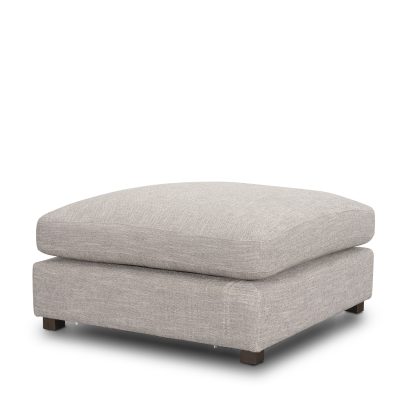Halston Large Ottoman Light Gray Performance Fabric