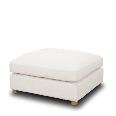 Halston Large Ottoman Oatmeal Performance Fabric