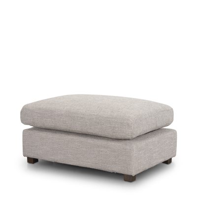 Halston Small Ottoman Light Gray Performance Fabric