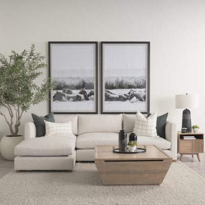 Alternative view of Halston Small Ottoman Oatmeal Performance Fabric