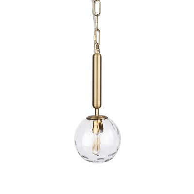 Britton Gold Metal w/ Clear Glass Globe 1-Light Pendant Light