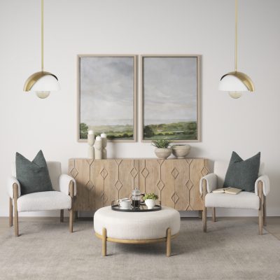 Alternative view of Cybill Brushed Brass w/ White Metal Shade 1-Light Wall Pendant