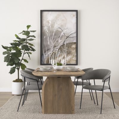 Alternative view of Carolyn Dining Chair w/ Gray Fabric & Matte Black Metal