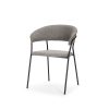 Carolyn Dining Chair w/ Gray Fabric & Matte Black Metal 1 0083038 70465 A