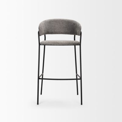 Alternative view of Carolyn Bar Stool w/ Gray Fabric & Matte Black Metal