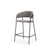 Carolyn Counter Stool w/ Gray Fabric & Matte Black Metal 2 0083036 70463 A