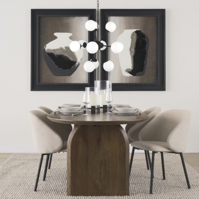 Alternative view of Barbara Matte Black Metal w/ Frosted Glass Globes 11-Light Chandelier
