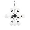 Barbara Matte Black Metal w/ Frosted Glass Globes 11-Light Chandelier 1 0083080 70459 A