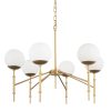 Edie Brushed Gold Metal w/ Frosted Glass Globes 6-Light Chandelier 1 0083077 70452 A
