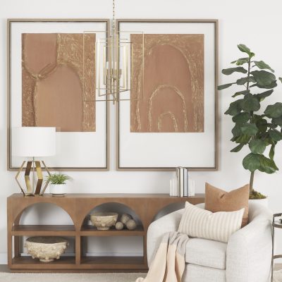 Alternative view of Colleen Antiqued Gold Metal 4-Light Chandelier