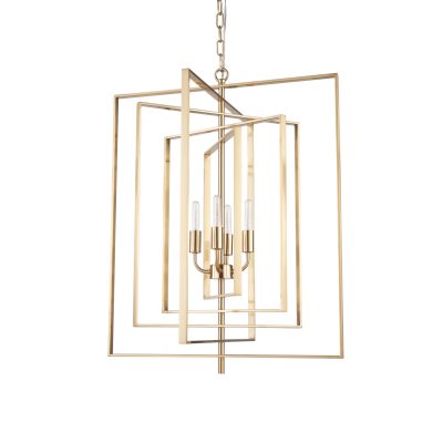 Colleen Antiqued Gold Metal 4-Light Chandelier