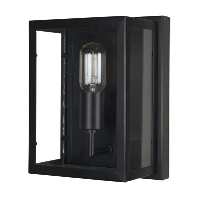 Cairn Matte Black Metal w/ Glass 1-Light Wall Sconce