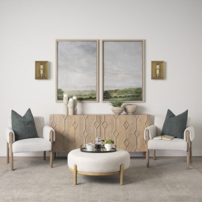 Alternative view of Cairn Brushed Gold Metal w/ Glass 1-Light Wall Sconce