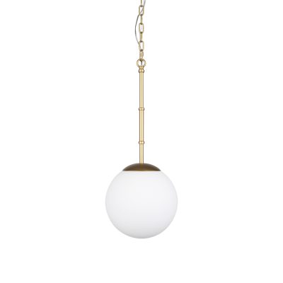 Edie Brushed Gold Metal w/ Frosted Glass Globe 1-Light Pendant