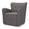 Dunstan Accent Chair Upholstered Gray Twill Fabric and Medium Brown Wood Feet 1 0081865 70429 A