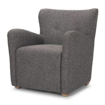 Dunstan Accent Chair Upholstered Gray Twill Fabric and Medium Brown Wood Feet