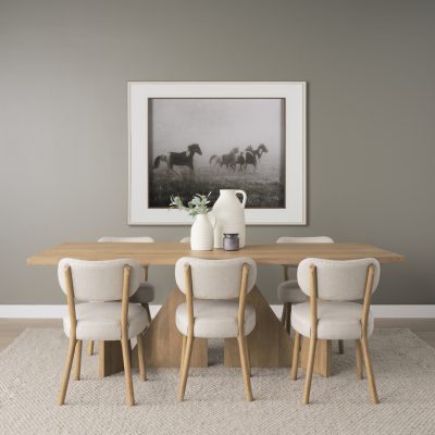 Alternative view of Owen Dining Chair W/ Medium Brown Wood and Beige Fabric