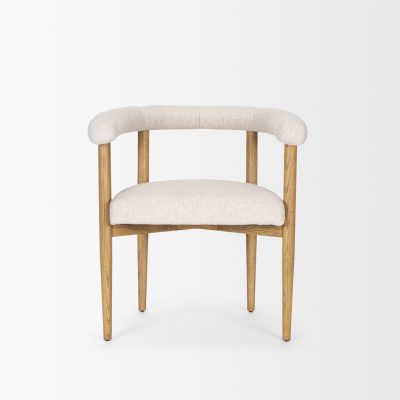 Alternative view of Arden Dining Chair w/ Medium Brown Wood and Cream Twill Fabric