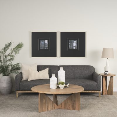 Alternative view of Hale Sofa W/ Medium Brown Wood and Gray Fabric