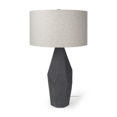 Piven Black w/ Gray Wash Textured Ceramic Table Lamp
