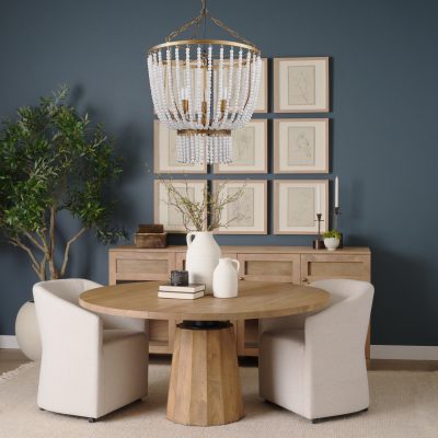 Alternative view of Rhone Gold Metal and Wood Beaded Chandelier