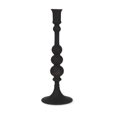 Haute Large Matte Black Blown Glass Candlestick
