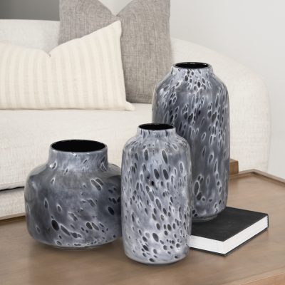 Alternative view of Masai Medium Black Mottled Glass Vase