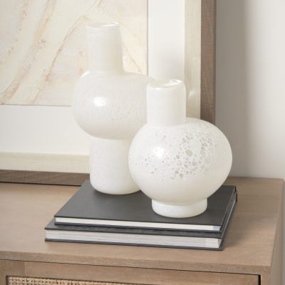 Alternative view of Heket Short White Glass Vase