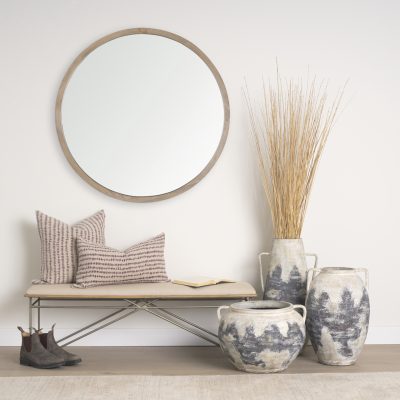 Alternative view of Jenna Beige w/ Merlot Print Linen Square Decorative Pillow Cover