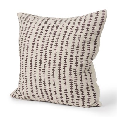 Jenna Beige w/ Merlot Print Linen Square Decorative Pillow Cover