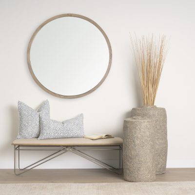 Alternative view of Jayne Cream w/ Indigo Print Linen Lumbar Decorative Pillow Cover